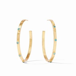 Julie Vos Crescent Stone Hoop Earrings
